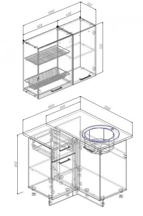 Кухонный гарнитур угловой Муссон 1000х1000 (Стол. 38мм) в Ишиме - ishim.ok-mebel.com | фото 2