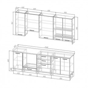 Кухонный гарнитур Вегас 2400 мм (верх 950 мм) стол. 38 мм в Ишиме - ishim.ok-mebel.com | фото