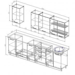 Кухонный гарнитур Вегас 2800 (Стол. 26мм) в Ишиме - ishim.ok-mebel.com | фото 2