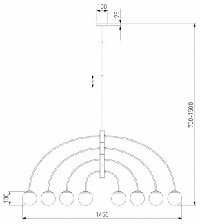 Люстра на штанге Eurosvet Cenacolo 30179/8 черный в Ишиме - ishim.ok-mebel.com | фото 2