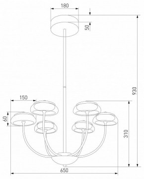 Люстра на штанге Eurosvet Fungo 50388 LED черный в Ишиме - ishim.ok-mebel.com | фото 4