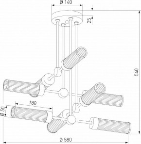 Люстра на штанге Eurosvet Oriens 60166/8 латунь в Ишиме - ishim.ok-mebel.com | фото 3