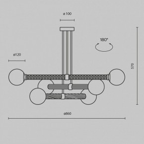 Люстра на штанге Maytoni Teatro MOD287PL-06BS в Ишиме - ishim.ok-mebel.com | фото 3
