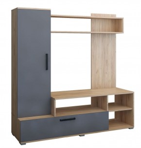 Мини-стенка Линда (дуб золотой/графит софт) в Ишиме - ishim.ok-mebel.com | фото 2