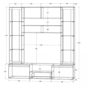 Модульная система Лиана (Дуб Крафт белый/Артвуд темный) в Ишиме - ishim.ok-mebel.com | фото 11