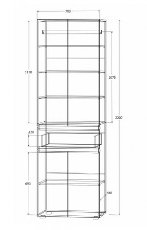 Модульная система Лиана (Дуб Крафт белый/Артвуд темный) в Ишиме - ishim.ok-mebel.com | фото 8