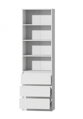 МС "Хилтон" Стеллаж (Белый текстурный) в Ишиме - ishim.ok-mebel.com | фото 2