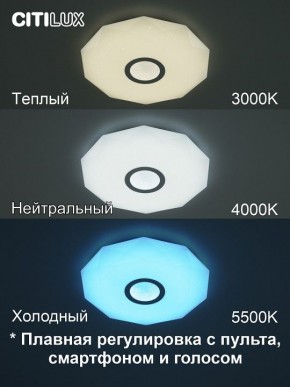 Накладной светильник Citilux Диамант Смарт CL713A30G в Ишиме - ishim.ok-mebel.com | фото 4