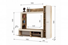 НИКОЛЬ Гостиная (Дуб крафт серый/софт айвори) в Ишиме - ishim.ok-mebel.com | фото 2