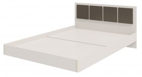 Парус Кровать 1200 на щитах (Белый/Графит) в изголовье 3 декор. квадрата в Ишиме - ishim.ok-mebel.com | фото