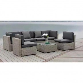 Плетеный модульный комплект YR822C Grey (подушка серая) в Ишиме - ishim.ok-mebel.com | фото 3