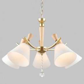 Подвесная люстра Imex MD.6132 MD.6132-5-P-GD+WOOD в Ишиме - ishim.ok-mebel.com | фото