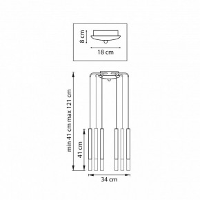 Подвесная люстра Lightstar Tubo L8T747133 в Ишиме - ishim.ok-mebel.com | фото 3