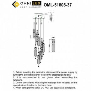 Подвесная люстра Omnilux Vepri OML-51806-37 в Ишиме - ishim.ok-mebel.com | фото 9