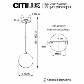 Подвесной светильник Citilux Адам Смарт CL228B011 в Ишиме - ishim.ok-mebel.com | фото 5