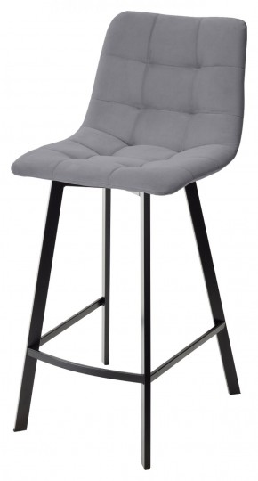Полубарный стул CHILLI-QB SQUARE серый #27, велюр / черный каркас (H=66cm) М-City в Ишиме - ishim.ok-mebel.com | фото 1