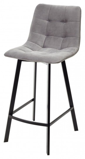 Полубарный стул CHILLI-QB SQUARE светло-серый #26, велюр / черный каркас (H=66cm) М-City в Ишиме - ishim.ok-mebel.com | фото 1