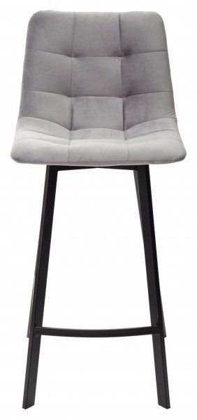 Полубарный стул CHILLI-QB SQUARE светло-серый #26, велюр / черный каркас (H=66cm) М-City в Ишиме - ishim.ok-mebel.com | фото 3