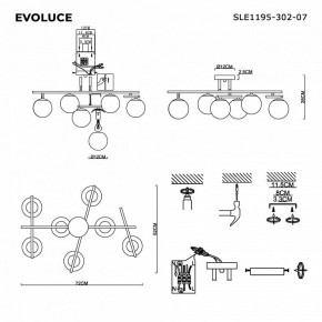 Потолочная люстра EVOLUCE SIERRA SLE1195-302-07 в Ишиме - ishim.ok-mebel.com | фото 7