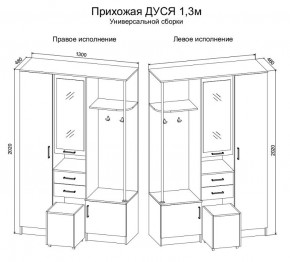 Прихожая Дуся 1.3 УНИ (Дуб Бунратти/Белый Бриллиант) в Ишиме - ishim.ok-mebel.com | фото 2