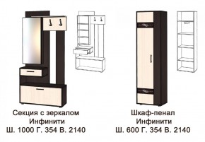 ИНФИНИТИ Прихожая (Секция с зеркалом + шкаф-пенал) в Ишиме - ishim.ok-mebel.com | фото 3