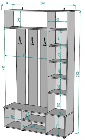 Прихожая с зеркалом V20_M в Ишиме - ishim.ok-mebel.com | фото 2