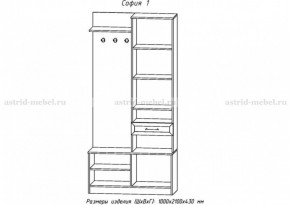 Прихожая София 1 в Ишиме - ishim.ok-mebel.com | фото 2