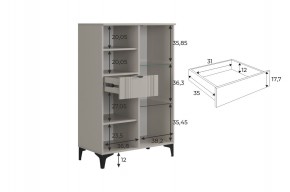 РИЧ Комод 2 со стеклом в Ишиме - ishim.ok-mebel.com | фото 3