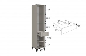 РИЧ Шкаф однодверный со стеклом в Ишиме - ishim.ok-mebel.com | фото 3