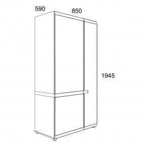 Шкаф 2D/TYP 20A, LINATE ,цвет белый/сонома трюфель в Ишиме - ishim.ok-mebel.com | фото 3