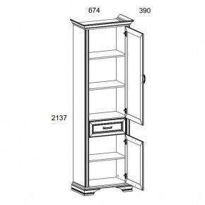 Шкаф 2D1S, MONAKO, цвет Сосна винтаж/дуб анкона в Ишиме - ishim.ok-mebel.com | фото 3