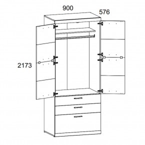 Шкаф 2D3S OSKAR , цвет дуб Санремо в Ишиме - ishim.ok-mebel.com | фото 3