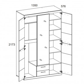 Шкаф 3D2S Z OSKAR , цвет дуб Санремо в Ишиме - ishim.ok-mebel.com | фото