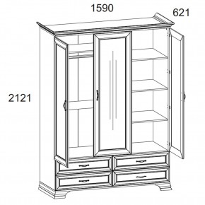 Шкаф 3D4S Z, TIFFANY, цвет вудлайн кремовый в Ишиме - ishim.ok-mebel.com | фото 2