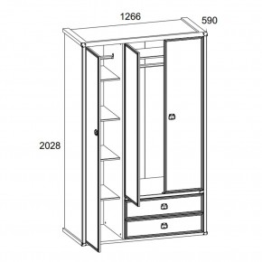 Шкаф 3DG2S, MAGELLAN, цвет Сосна винтаж в Ишиме - ishim.ok-mebel.com | фото 4