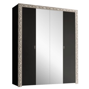 Шкаф 4-х дв. (с зеркалами)  Premium черная/серебро (ТФШ1/4(П) в Ишиме - ishim.ok-mebel.com | фото