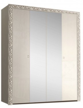 Шкаф 4-х дв. (с зеркалами) Premium слоновая кость/серебро (ТФШ1/4(П) в Ишиме - ishim.ok-mebel.com | фото 1