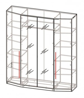 Шкаф 4-х дверный с зеркалом Шк63.1 МС Роксана (ЯШС) в Ишиме - ishim.ok-mebel.com | фото