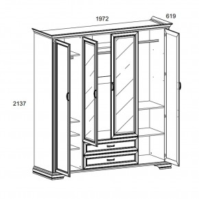 Шкаф 4D2S Z , MONAKO, цвет Сосна винтаж в Ишиме - ishim.ok-mebel.com | фото