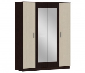 Шкаф 4х дверный с зеркалами Уют СБ-2750/1.Н (Венге/Паллада) в Ишиме - ishim.ok-mebel.com | фото