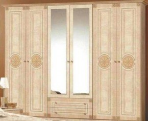 Шкаф 6-и дверный с зеркалами (02.146) Рома (беж) в Ишиме - ishim.ok-mebel.com | фото