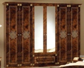 Шкаф 6-и дверный с зеркалами (02.146) Рома (орех) в Ишиме - ishim.ok-mebel.com | фото