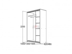 МИРАЖ 10.2 (620) Шкаф для платья и белья в Ишиме - ishim.ok-mebel.com | фото 2