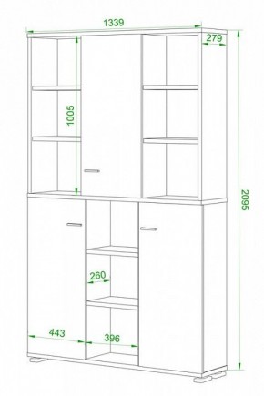 Шкаф книжный Домино ПУ-40-3 в Ишиме - ishim.ok-mebel.com | фото 2