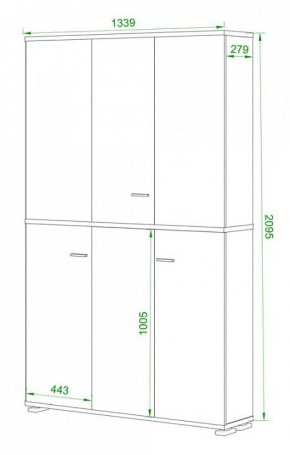 Шкаф книжный Домино ПУ-40-4 в Ишиме - ishim.ok-mebel.com | фото 2