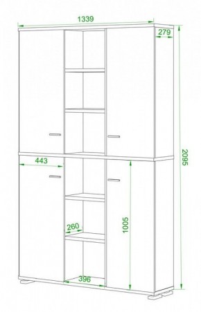 Шкаф книжный Домино ПУ-40-5 в Ишиме - ishim.ok-mebel.com | фото 2