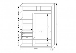 Шкаф-купе 1500 серии NEW CLASSIC K2+K2+B2+PL2(2 ящика+1 штанга+1 полка) профиль «Капучино» в Ишиме - ishim.ok-mebel.com | фото 3