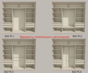 Шкаф-купе 2100 серии SOFT D2+D7+D3+B22+PL2 (по 2 ящика лев/прав+1штанга+1полка) профиль «Графит» в Ишиме - ishim.ok-mebel.com | фото 6