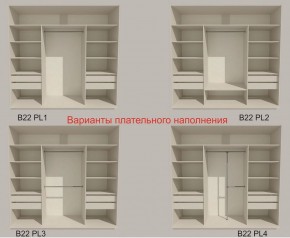 Шкаф-купе 2100 серии SOFT D7+D3+D3+B22+PL4 (по 2 ящика лев/прав+2штанги) профиль «Капучино» в Ишиме - ishim.ok-mebel.com | фото 6