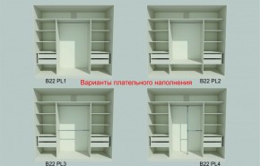 Шкаф-купе 2450 серии NEW CLASSIC K6Z+K1+K6+B22+PL2 (по 2 ящика лев/прав+1 штанга+1 полка) профиль «Капучино» в Ишиме - ishim.ok-mebel.com | фото 6